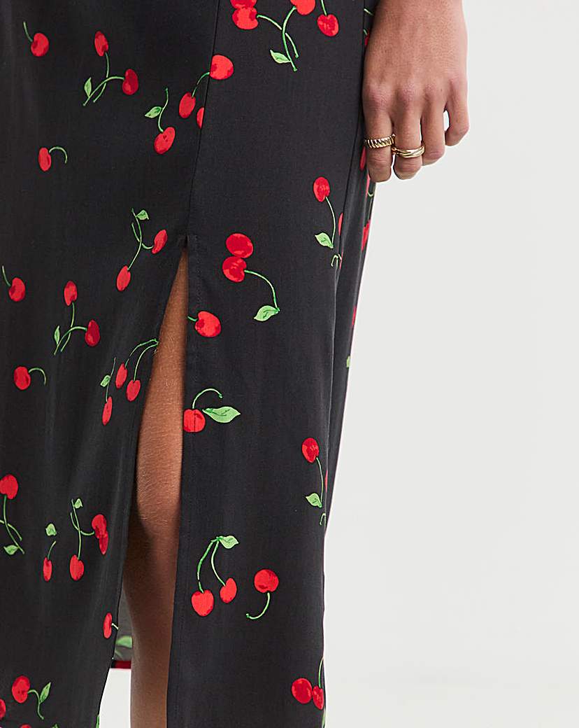 Spun Viscose Midi Skirt
