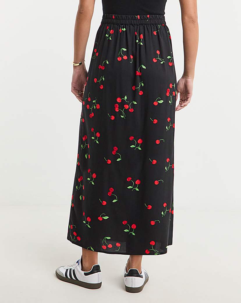 Spun Viscose Midi Skirt