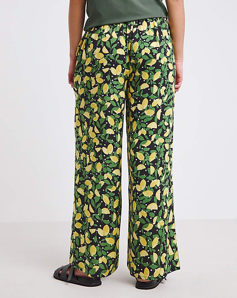 Wide Leg Spun Viscose Trousers