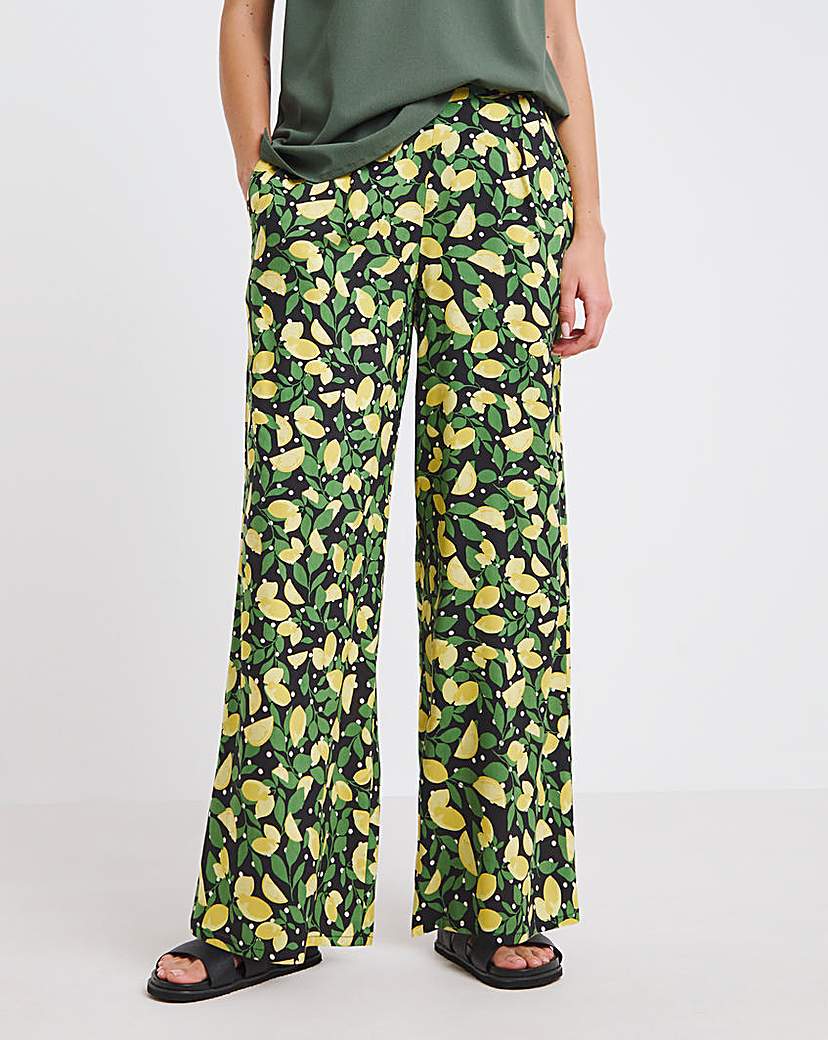 Wide Leg Spun Viscose Trousers
