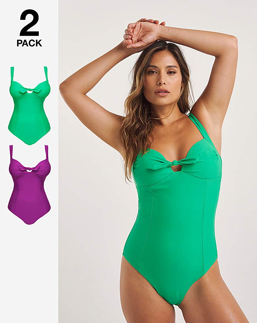 Simply Be 2 Pack Tummy Control Swimsuits