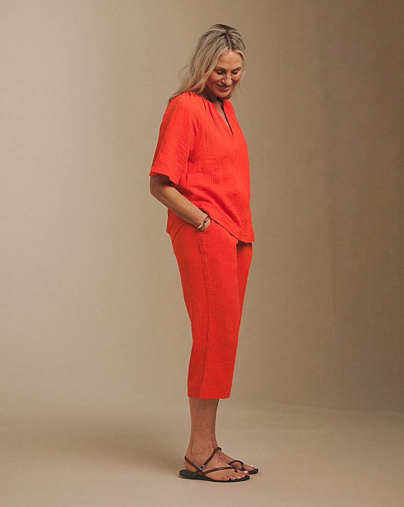 Julipa Cheesecloth Crop Trousers