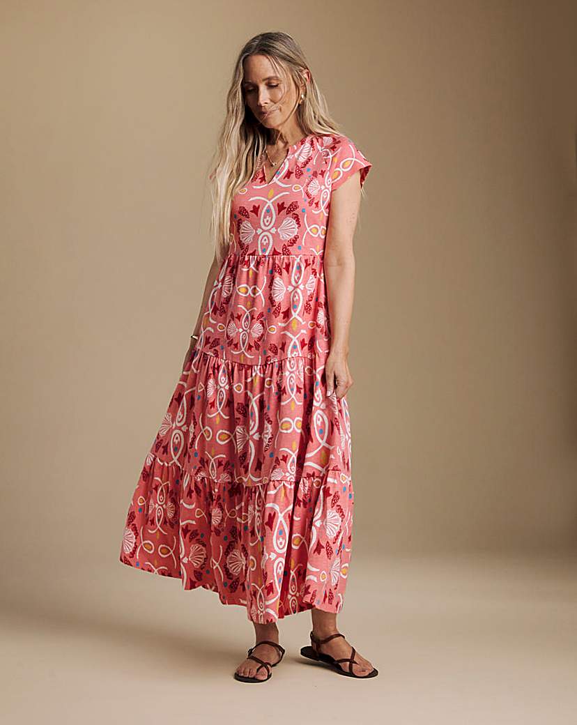 New In - Julipa Petite Tiered Cotton Midi Dress