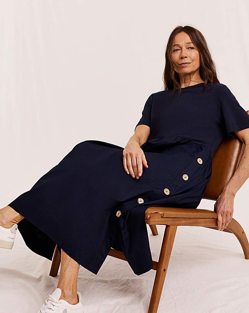 Julipa Petite Button Detail Midi Dress