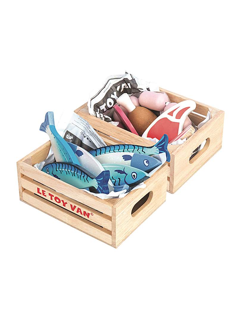 Image of Le Toy Van Meat & Fresh Fish Crate Set