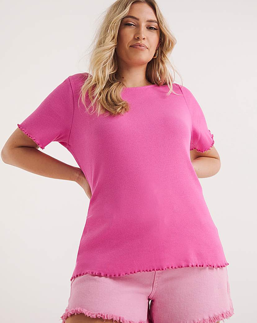 Pink Slash Neck Top