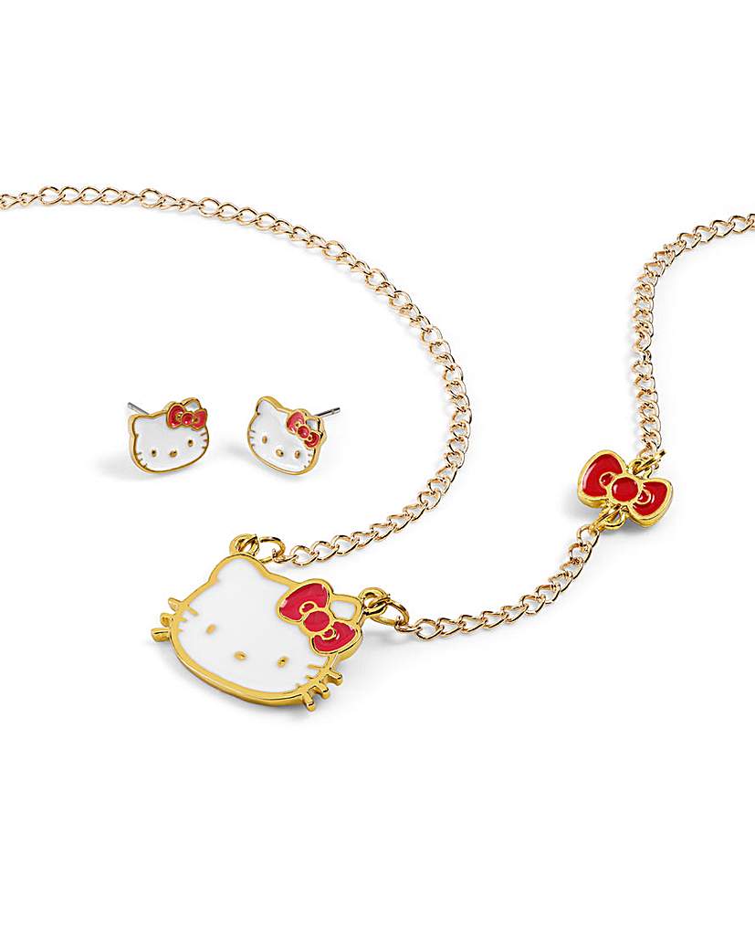 New In - Hello Kitty Earring & Necklace Set
