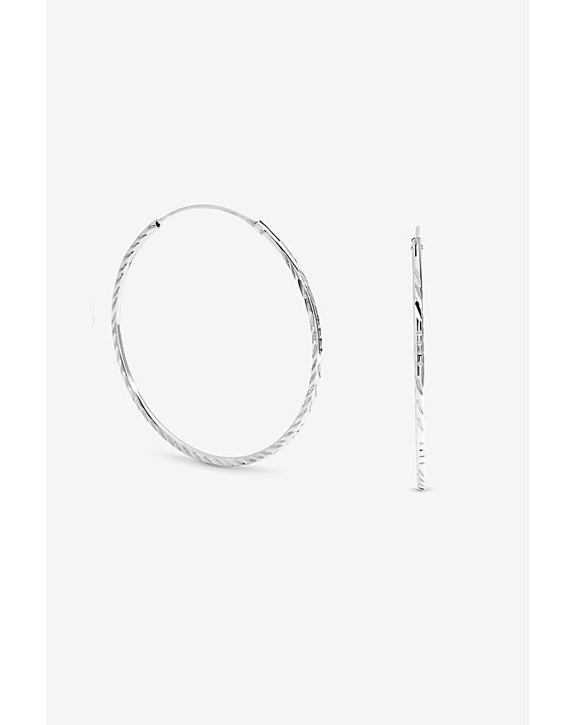 Sterling Silver 925 40mm Sleeper Hoops
