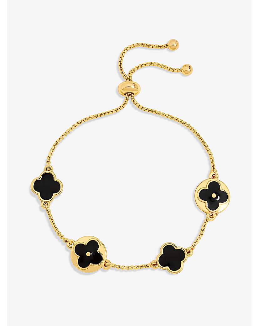 New In - Gold & Jet Clover Toggle Bracelet
