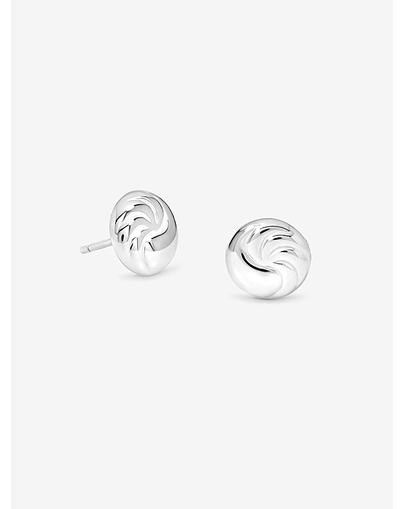 Sterling Silver 925 Ridged Studs