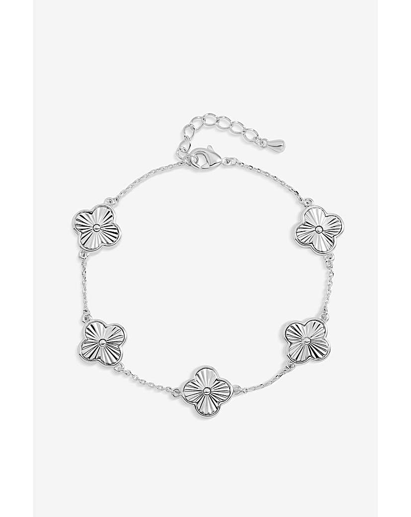 New In - Silver Plated Clover Bracelet