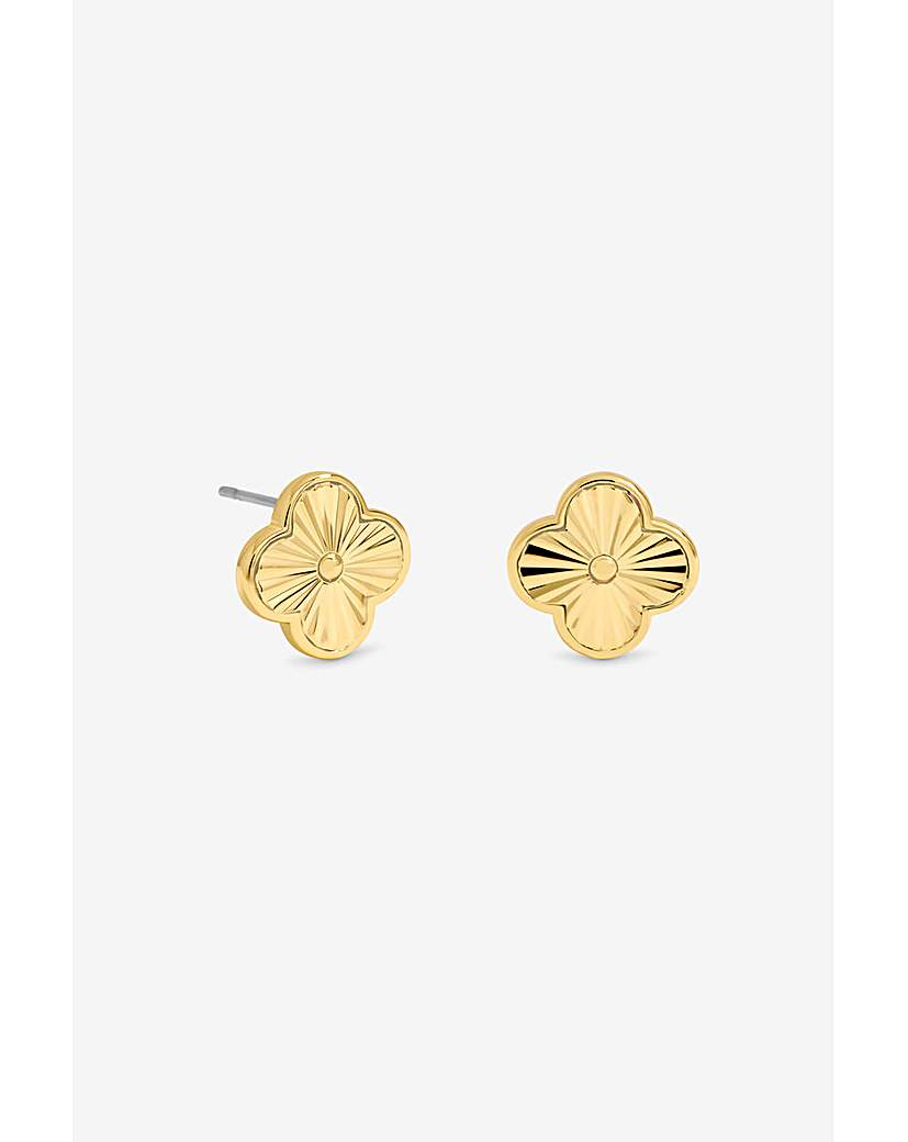 New In - 14K Gold Plated Clover Earrings