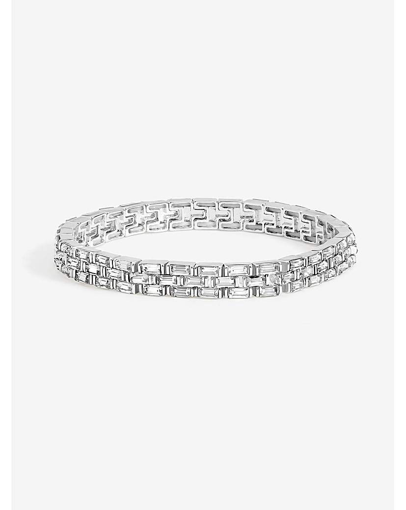 New In - Silver Plated Crystal Chain Bracelet