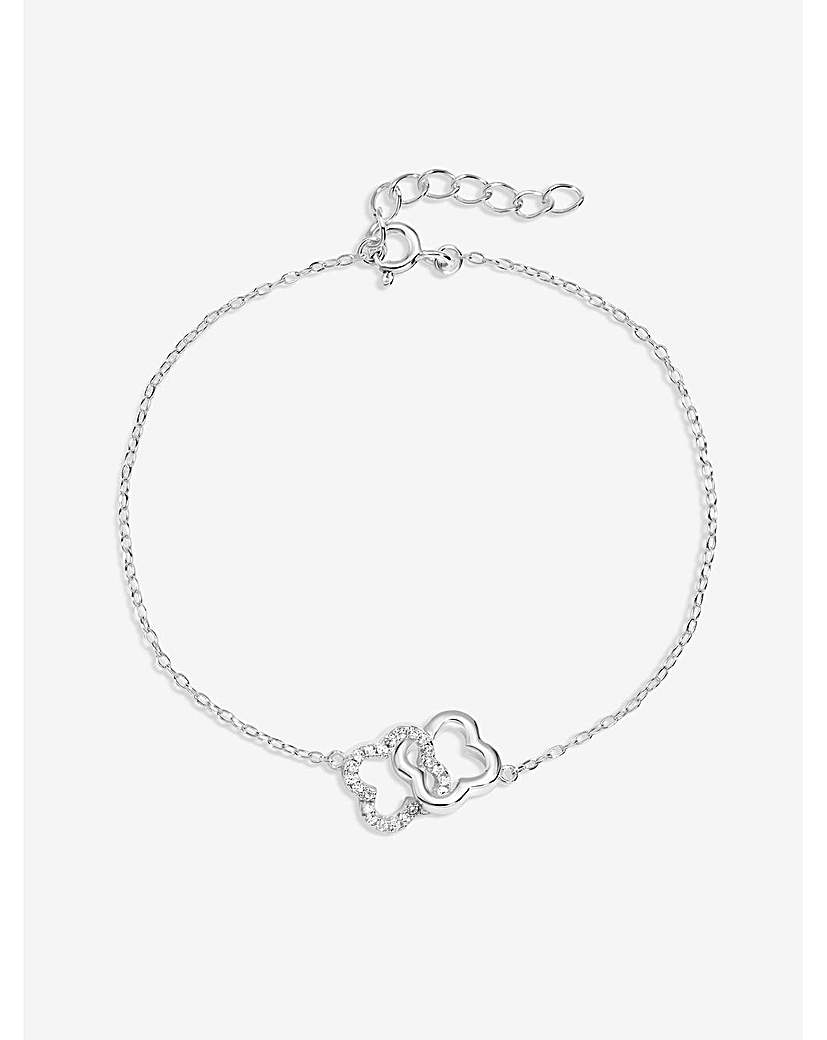 Simply Silver Interlink Clover Bracelet
