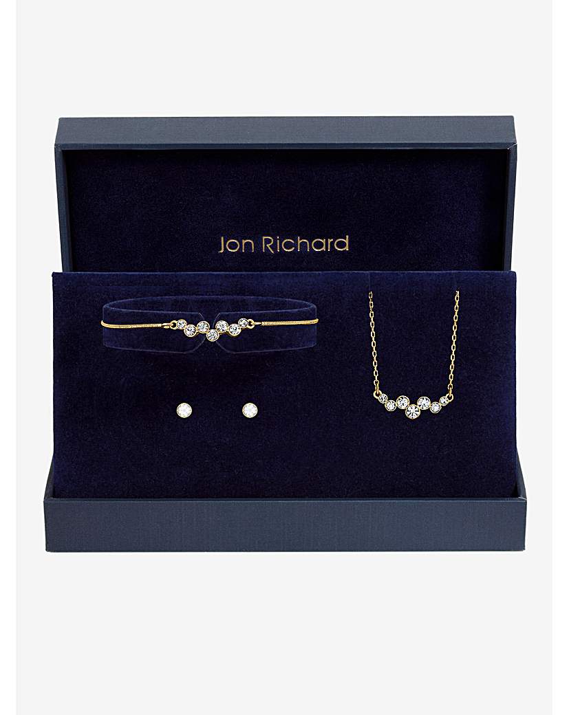 Jon Richard Gold Bubble Crystal Trio Set
