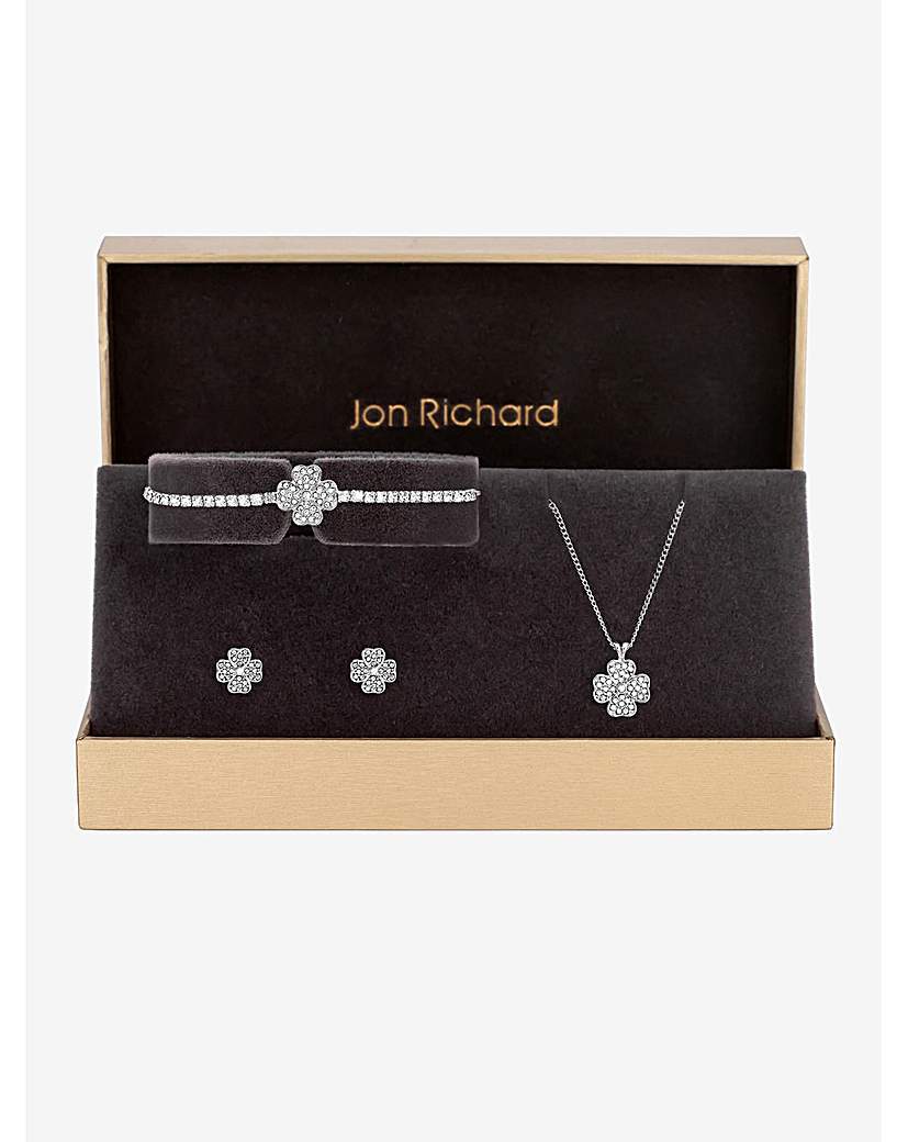 New In - Jon Richard Silver Plated Clover Set