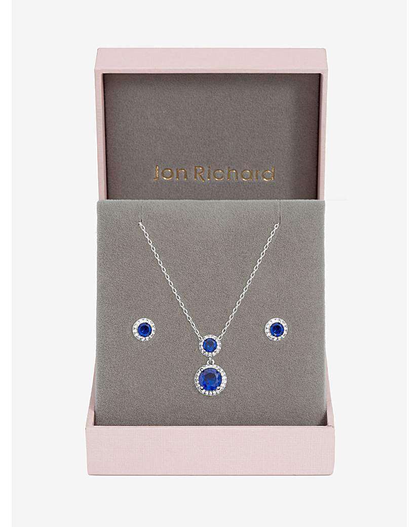 New In - Jon Richard Rhodium Plated CZ Drop Set