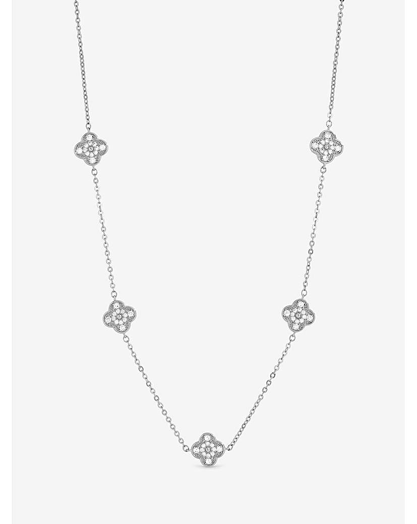 New In - Jon Richard Rhodium Clover Necklace