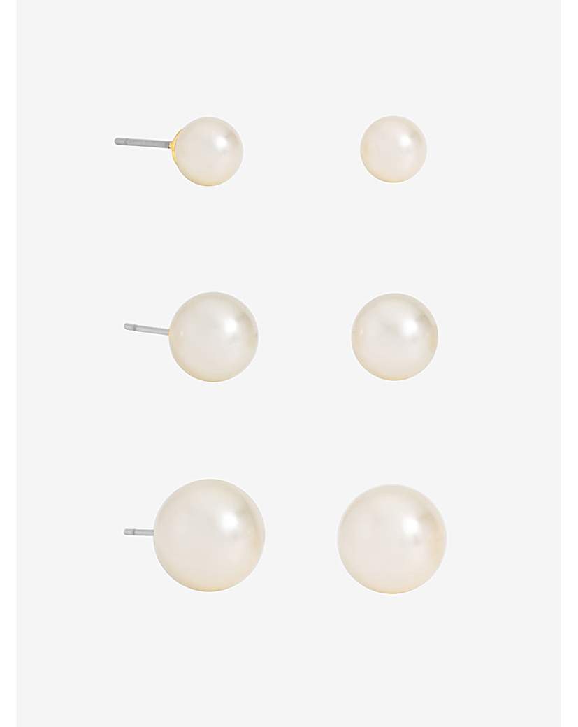 Mood Pearl Stud Earrings - Pack of 3