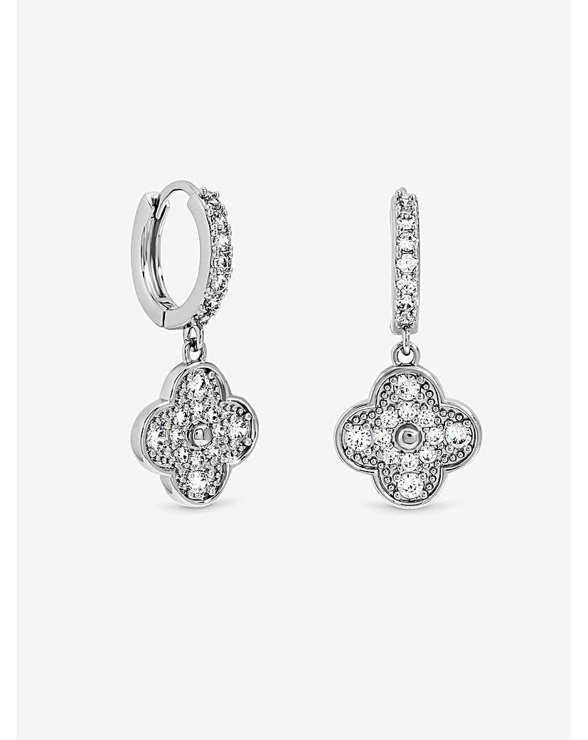 New In - Jon Richard Rhodium Clover Earrings