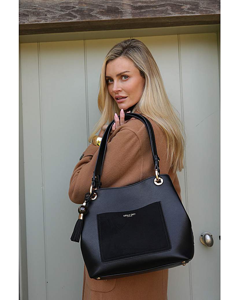 New In - Luella Grey Sienna Black Hobo Tote