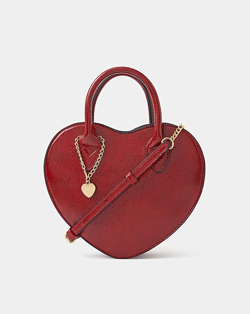 New In - Accessorize Patent Heart Handbag