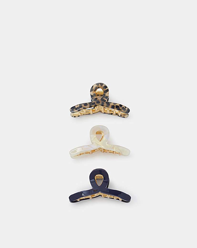 New In - Accessorize 3Pk Resin Twist Claw Clips