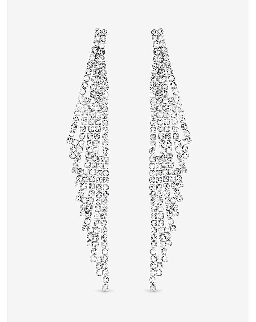New In - Silver Plated Crystal Drop Earrings