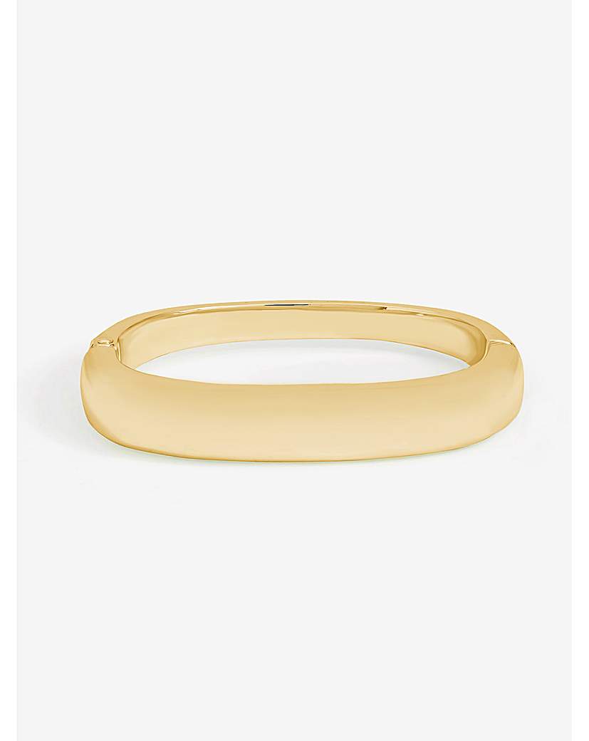 New In - Gold Plated Polished Rectanglar Bangle