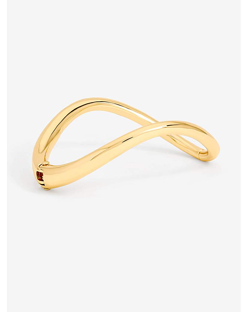 New In - Gold Plated Polished Wave Cuff Bracelet
