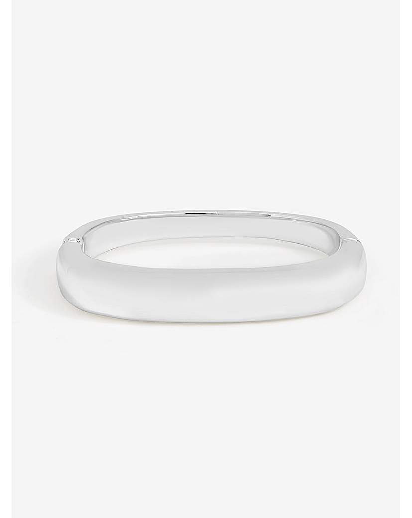 New In - Silver Plated Polished Rectanglar Bangle