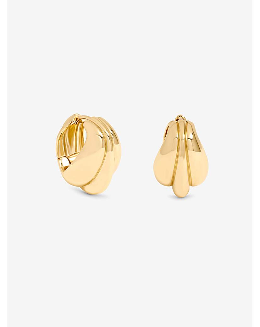 New In - Gold Plated Domed Hoops