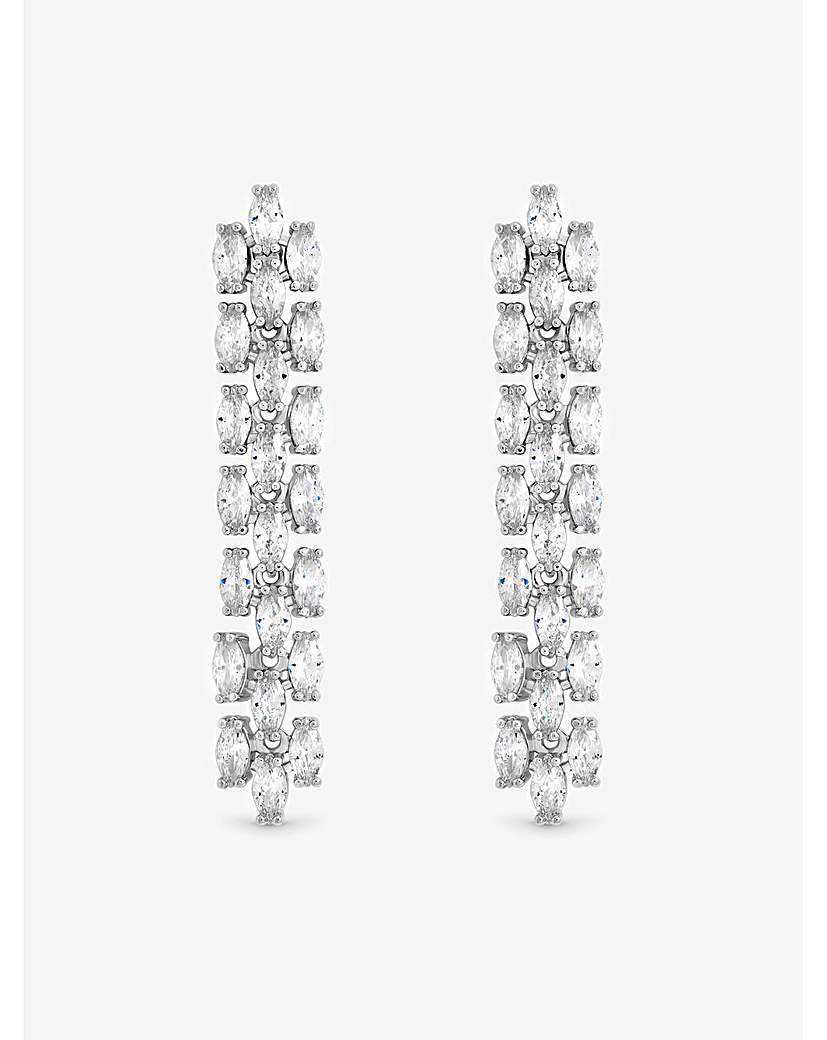 New In - Rhodium Plated CZ Drop Earrings