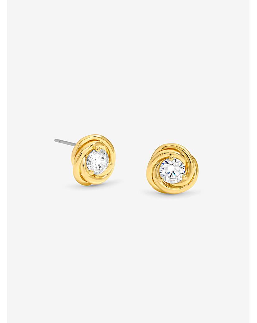 New In - Gold Plated Crystal Knot Earrings