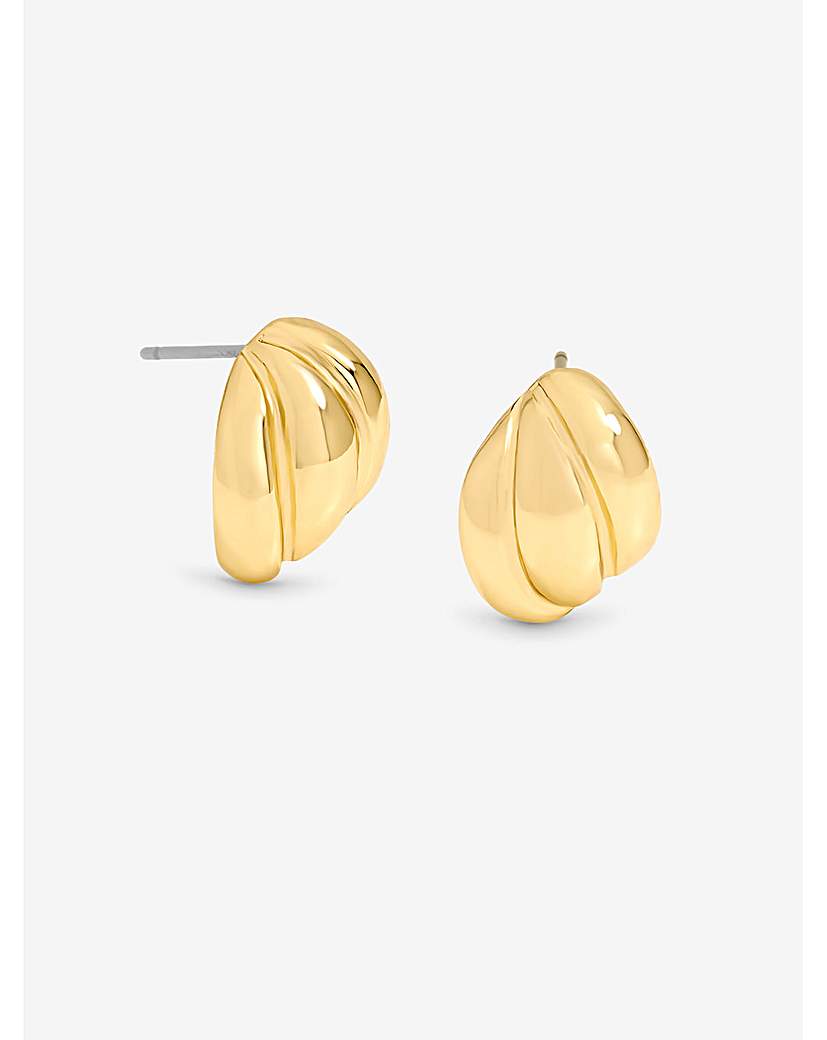 New In - Gold PlateD Mini Ribbed Studs