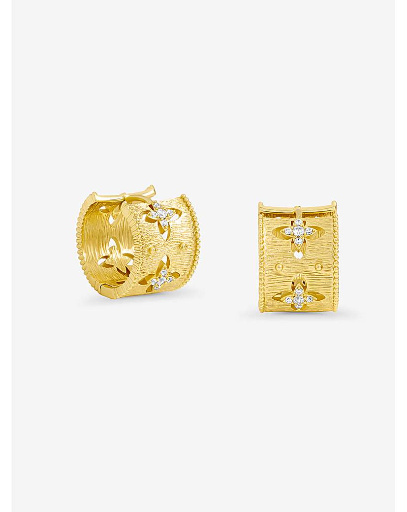 New In - Gold Plated Clover Hoops