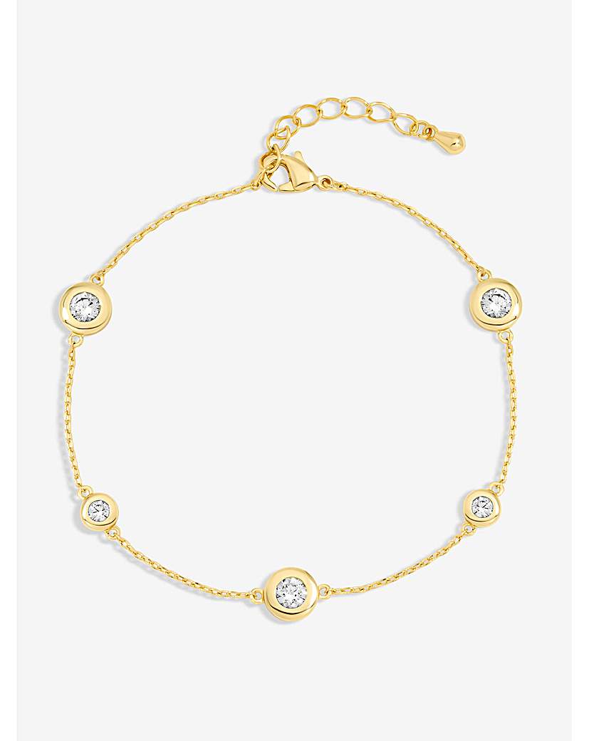 New In - 14K Gold Plated CZ Besel Bracelet