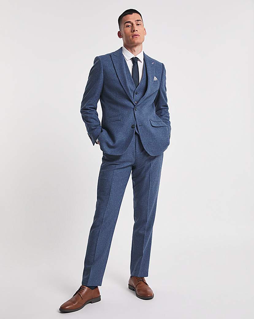 Image of Light Blue Donegal Reg Fit Suit Trouser