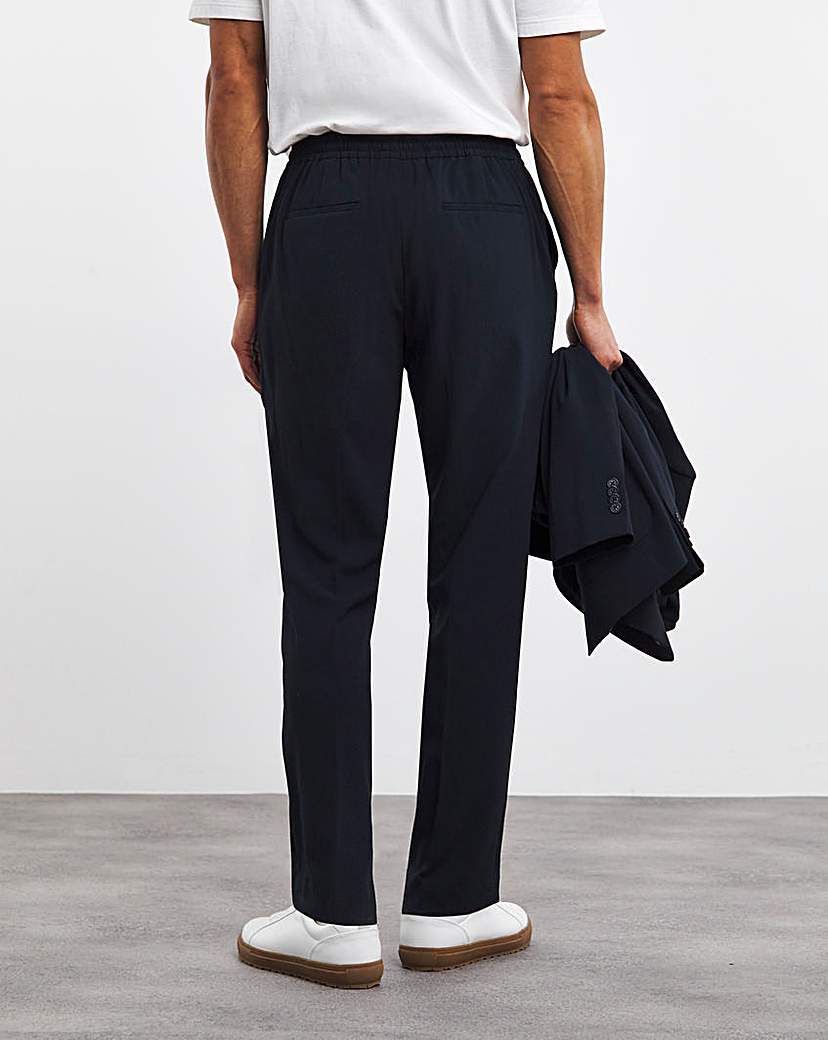 Navy Smart Jogger Waistband Trouser
