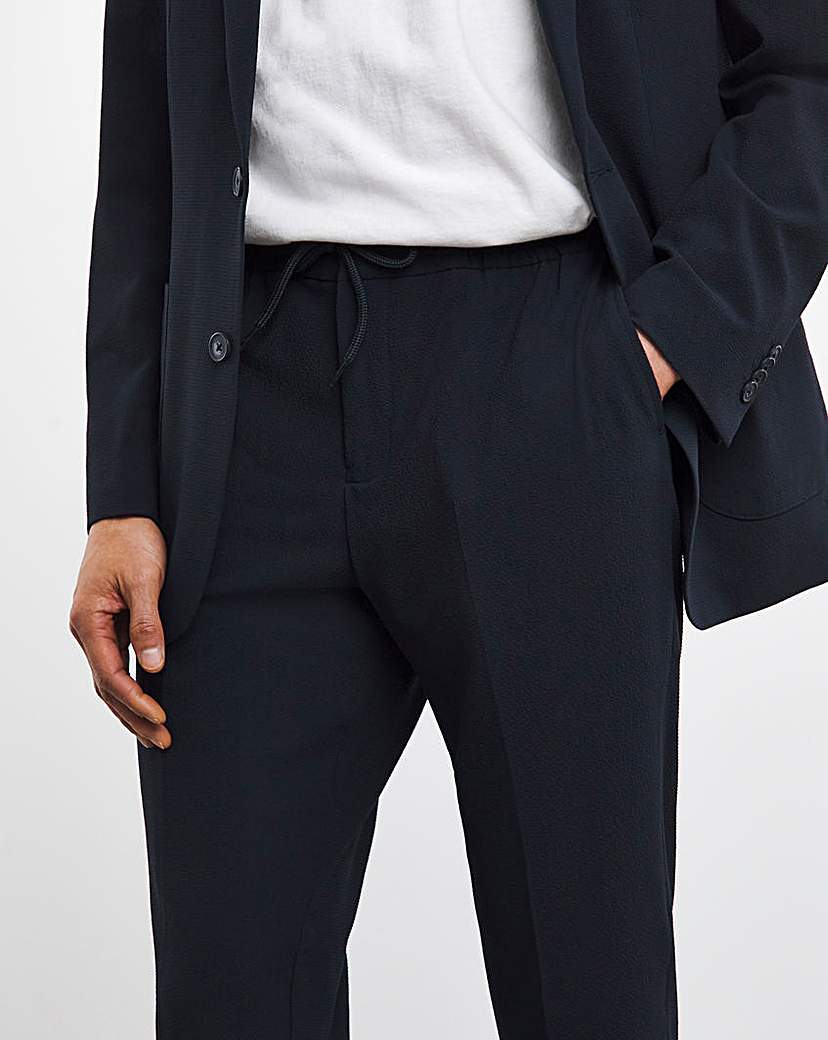 Navy Smart Jogger Waistband Trouser