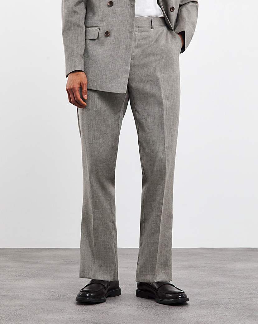 Oatmeal Linen Look Reg Fit Suit Trouser