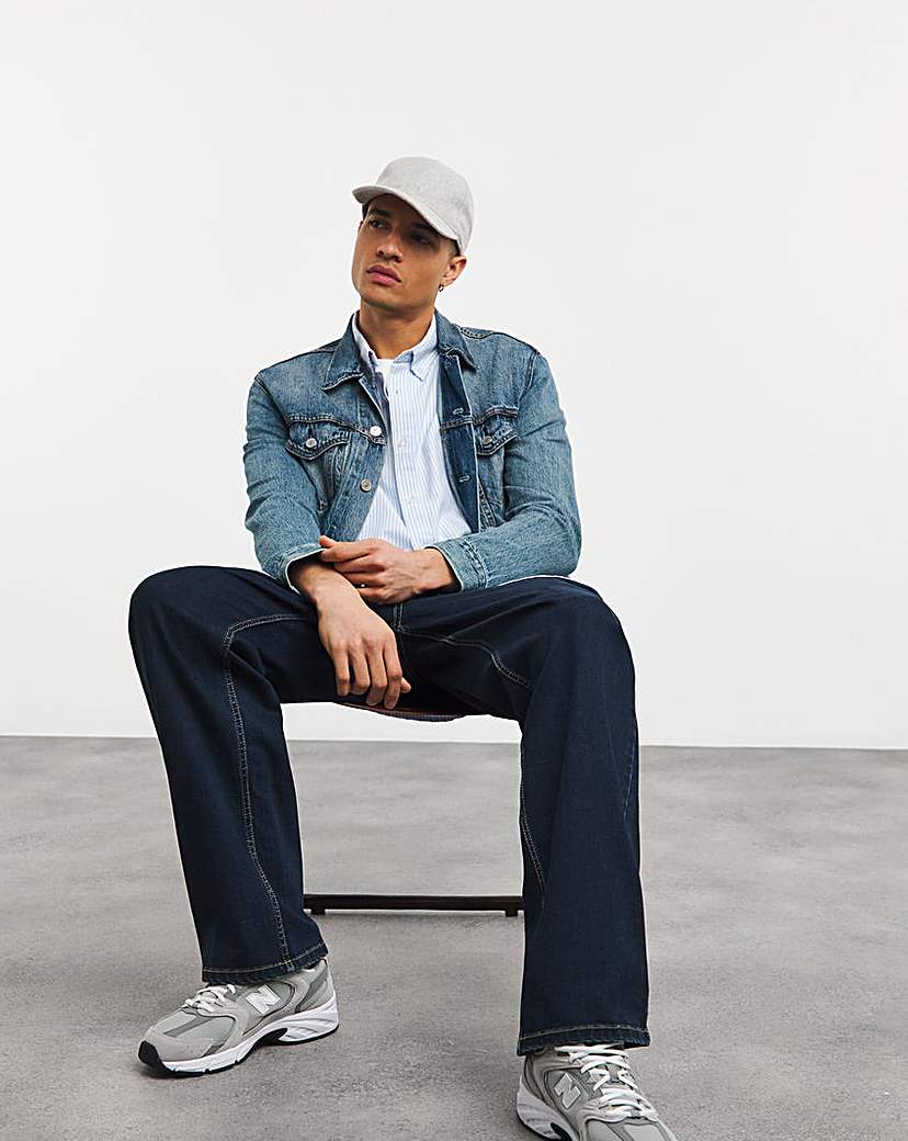 loose fit stretch jeans rinse wash