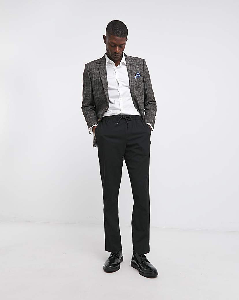 Brown Textured Check Regular Suit Jacket