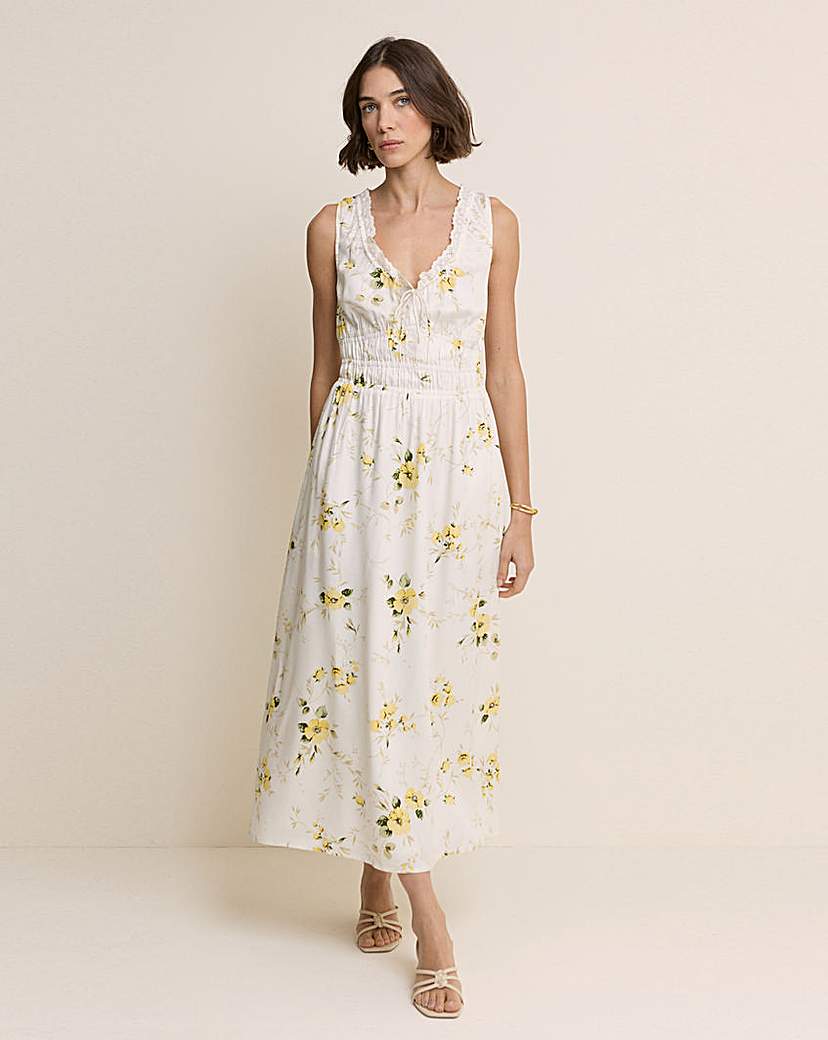 Nobody's Child White Isabella Midi Dress - Size 22