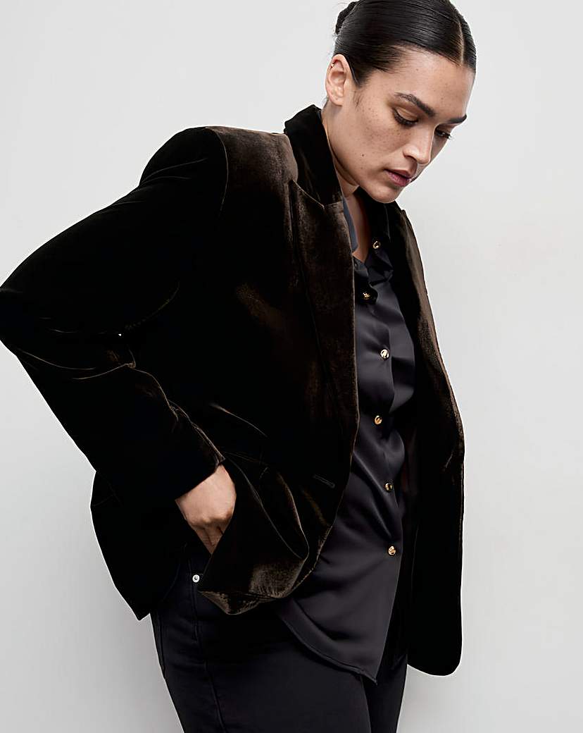 Mango Women's Dark Brown Brown Jacket 1XL