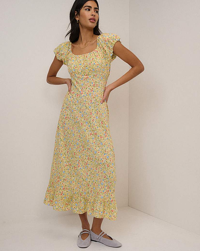 Nobody's Child Yellow Nc Jemima Midi Dress - : Size 8