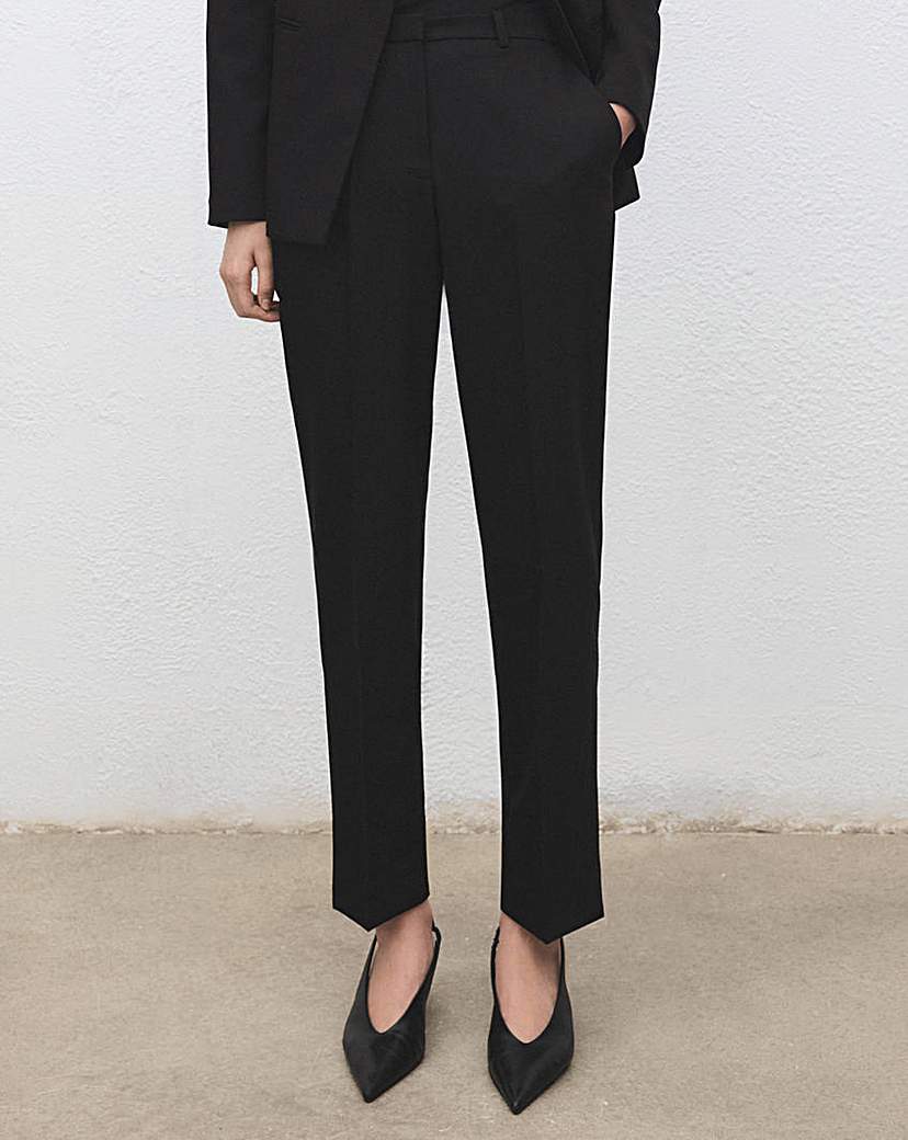 Mango Women's Straight Leg Trousers Black Size 12