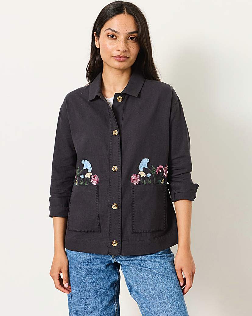 Fatface Women's Grey Embroidered Jacket Size 14