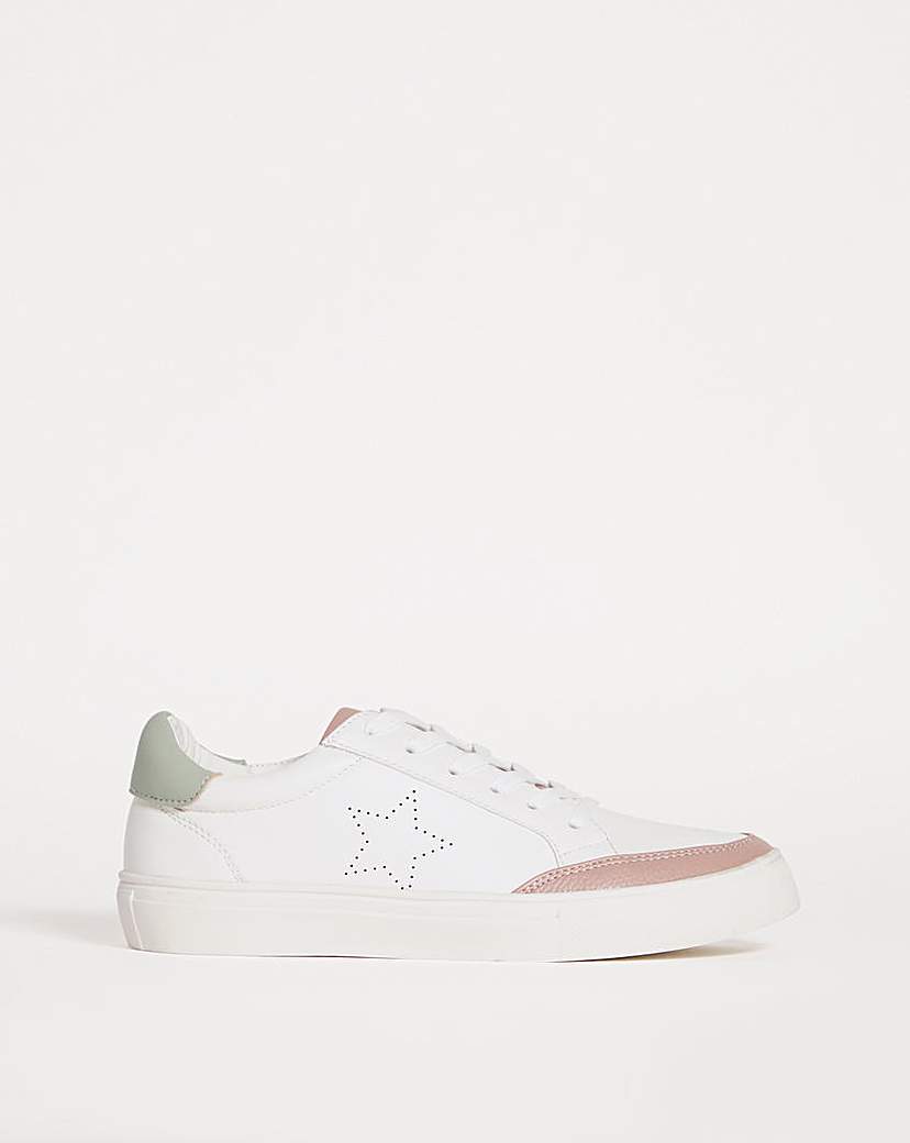 Lace Trainer with Star Detail EEE Fit