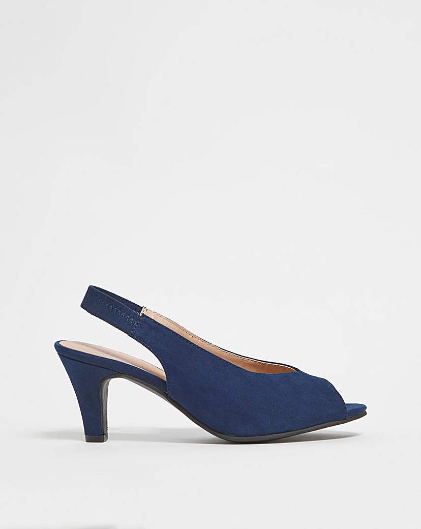 Flexi Sole Peep Toe Heeled Shoe E Fit